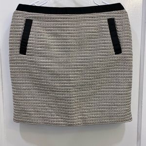 Ann Taylor Loft black and white strip skirt